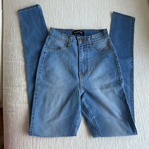 High Rise Waisted Skinny Leg Jean